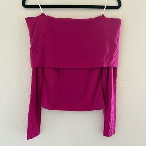 Aritzia Off-Shoulder Long Sleeve Women's Pink Top